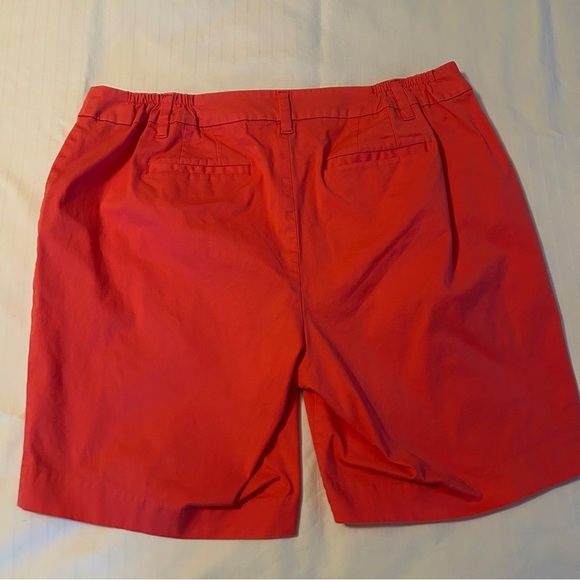 Talbots Perfect Shorts Bright Coral Stretch Bermuda 9 1/2" size 16 W Petite - Picture 5 of 14